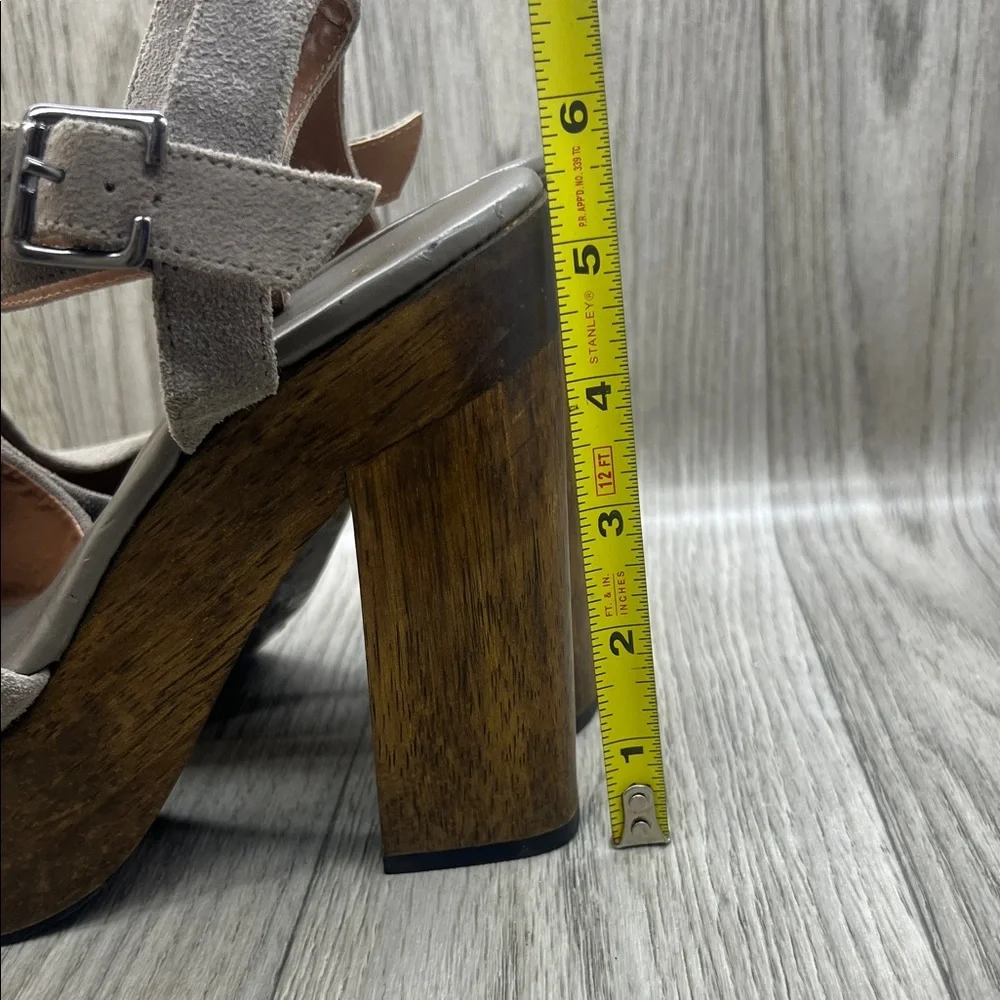 Lulu's Cream and Brown Platform Heels